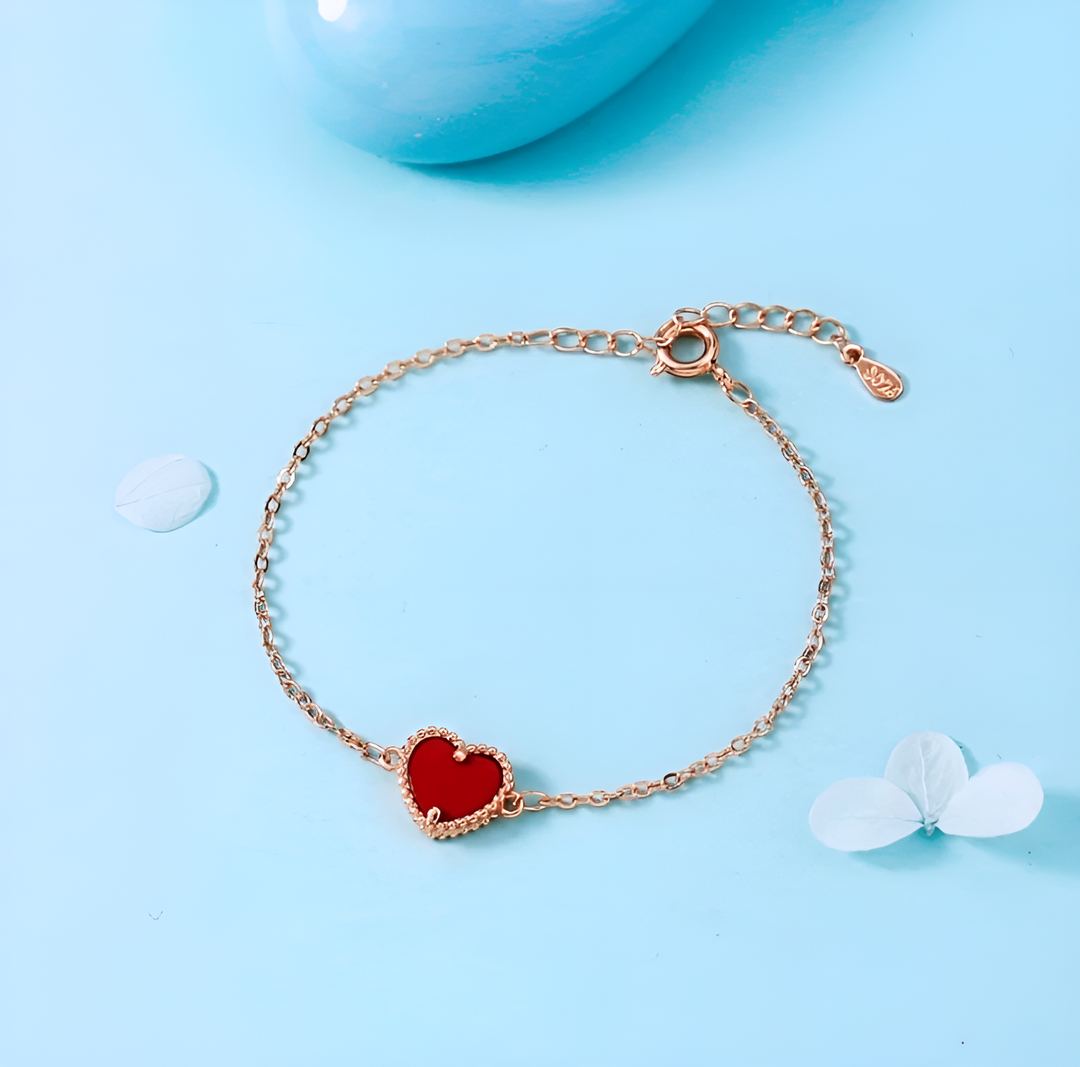 Minimal Black Heart Chain Anklet