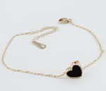 Load image into Gallery viewer, Minimal Black Heart Chain Anklet
