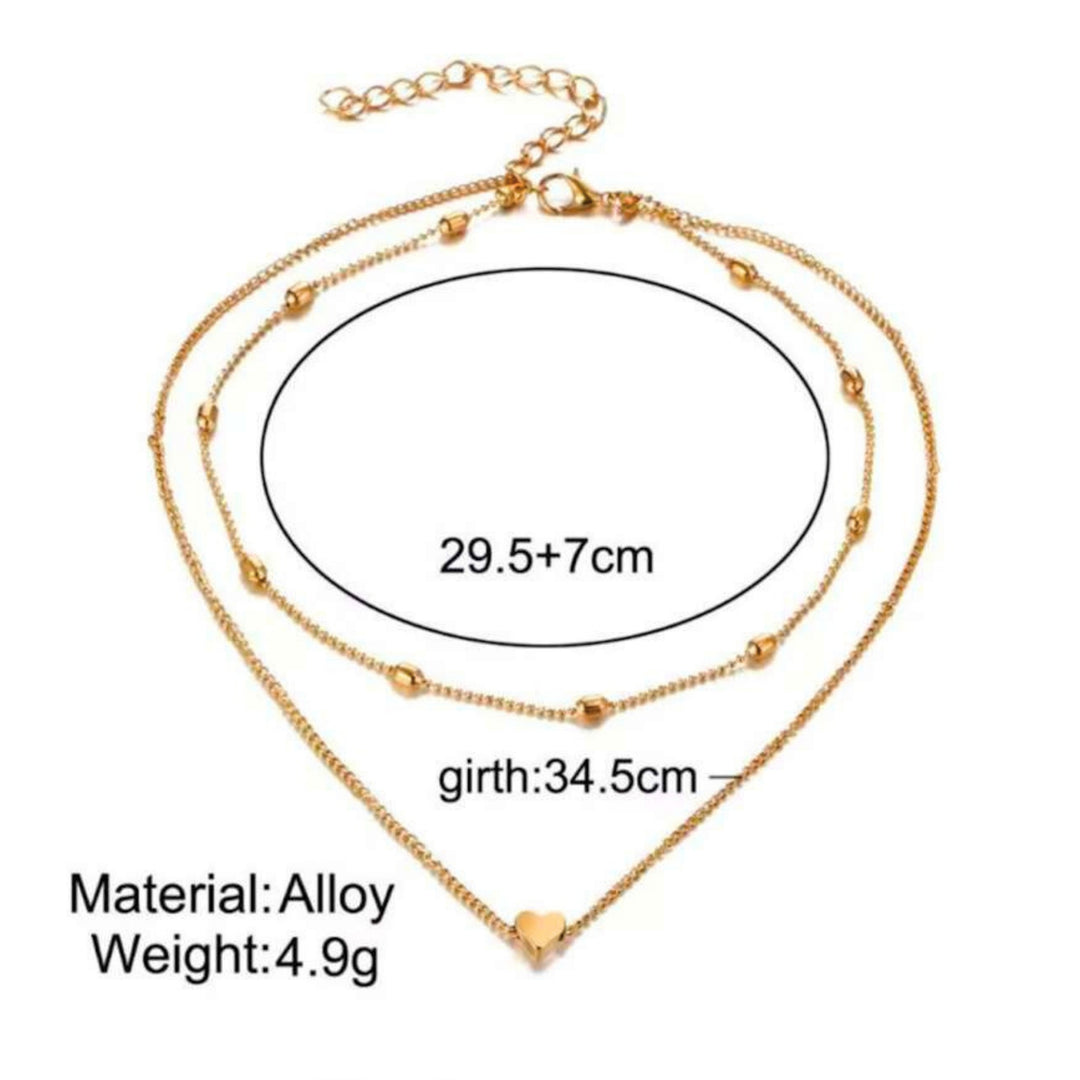 Double Layer Heart Pendant Necklace